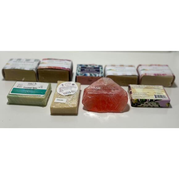 Lot of 9 Handcrafted Bar Soaps Floral Various Brands 2.5 lbs - Picture 2 of 2